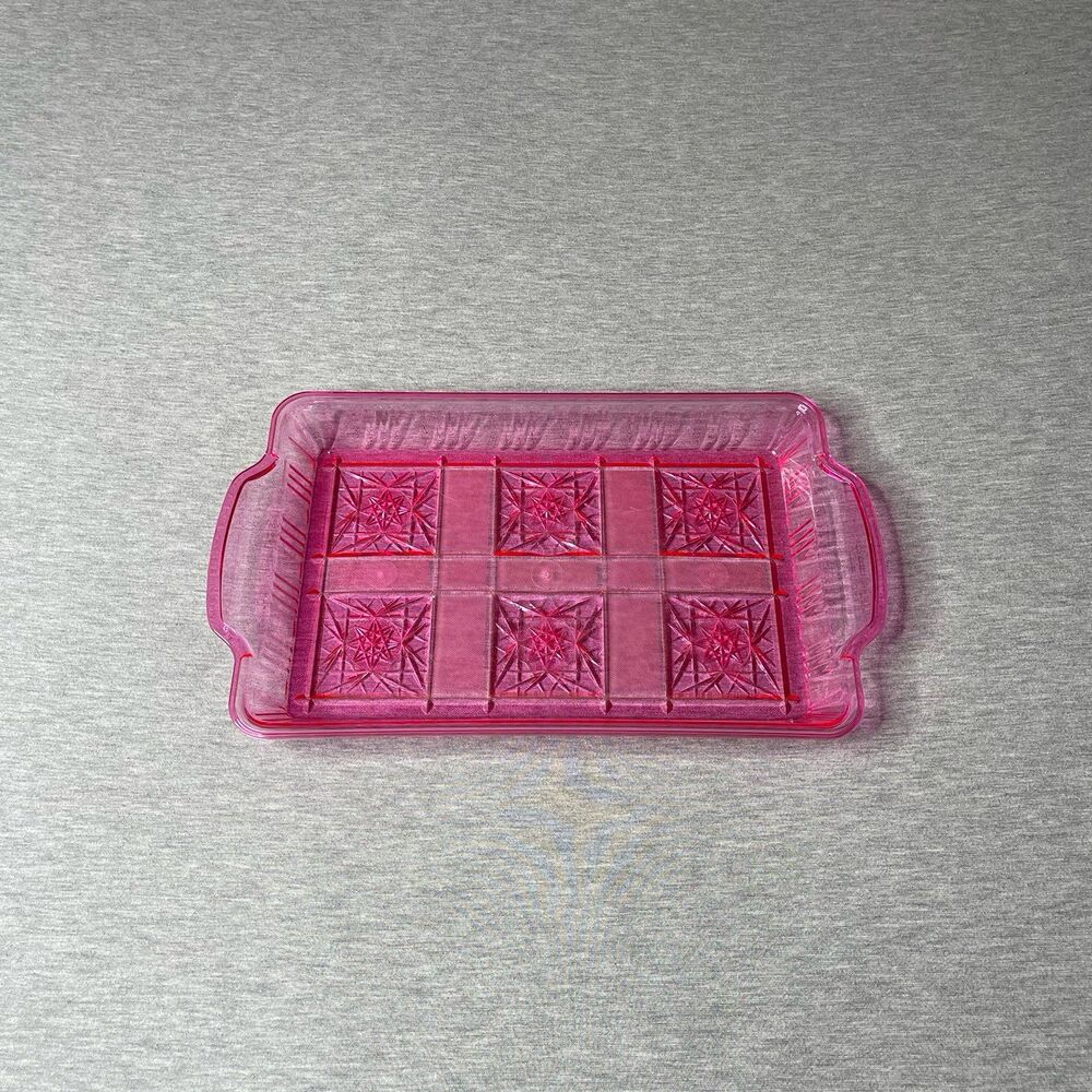 Crafter's Corner Plastic Picnic Summer Light Pink Tray